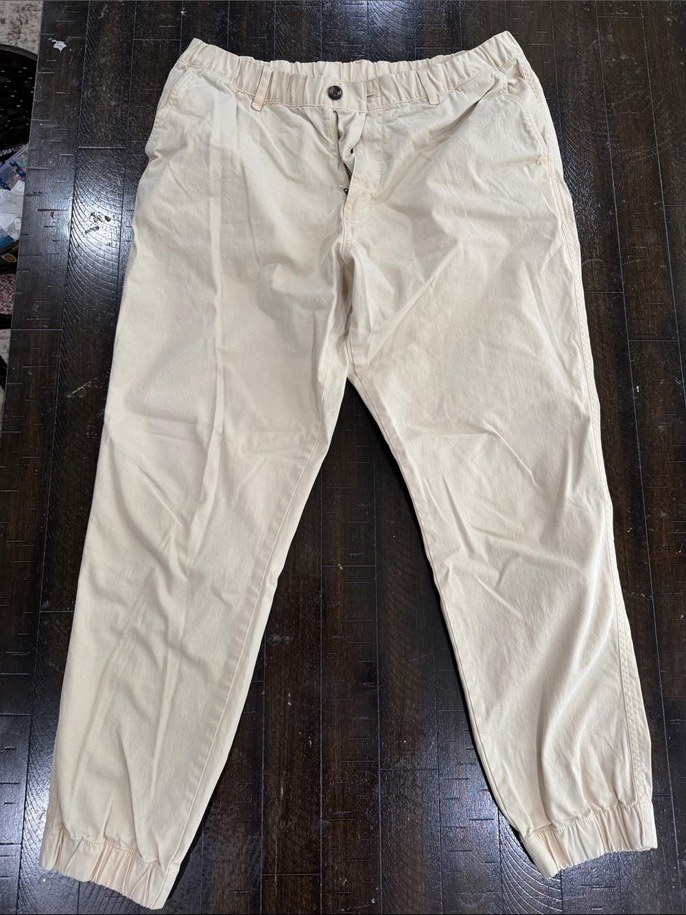 Men's Bearbottom Elastic-Waist Joggers in Light Beige